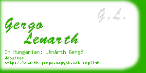 gergo lenarth business card