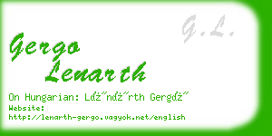 gergo lenarth business card